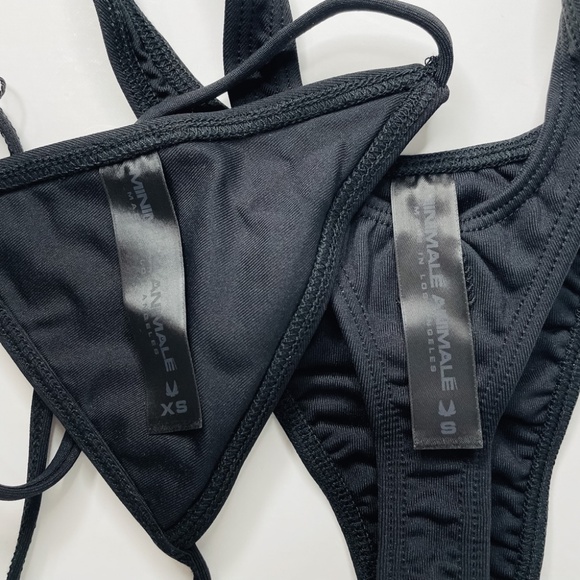 NWT MINIMALE ANIMALE Black Bikini Lucid XS Top & Nolita Thong Small Bottom - Picture 9 of 12